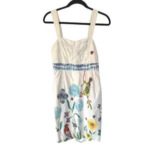Anthropologie White Floral Mini Dress